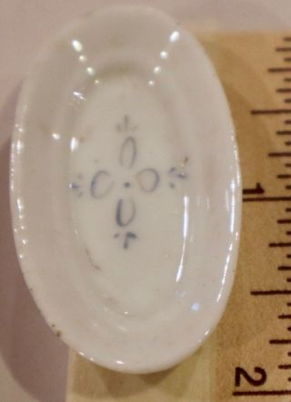Antique Miniature Handpainted Porcelain Fancy Condiment Tray For Dollhouse