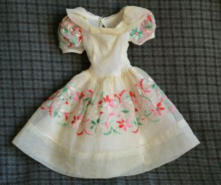 Vintage 50s 18 " Fash Doll Dress By Deluxe Reading Yellow Emroidered Revlon Toni
