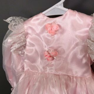 Vintage Satin Organza Mid Century Style Doll Party Dress with Slip and Bloomers 2