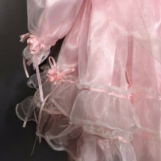 Vintage Satin Organza Mid Century Style Doll Party Dress with Slip and Bloomers 3
