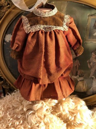 Wonderful Antique Linen Wool Child Doll Dress