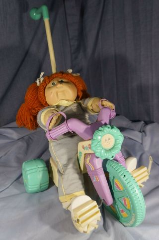 Vintage Cabbage Patch Kids Doll With Bike Tricycle Big Wheel Toy 1985 Htf