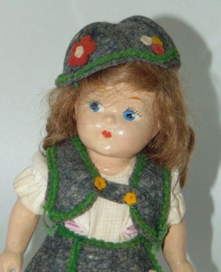 Rare Ginny Doll Strung Tagged Alpine Outfit Painted Eyes