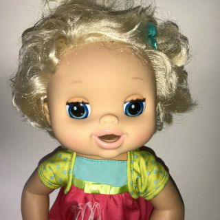 2010 Baby Alive Blonde Hair Blue Eye Interactive Doll Eats Drinks Pees And Poops 2