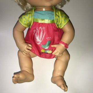 2010 Baby Alive Blonde Hair Blue Eye Interactive Doll Eats Drinks Pees And Poops 3