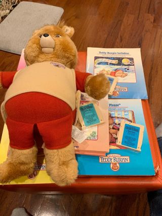 Vintage 1985 Teddy Ruxpin Worlds Of Wonder Talking Bear Toy Parts Only
