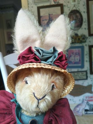 Ltd.  Ed.  Mohair Artist Bunny Rabbit Teddy Bear Friend By B.  Nesler,  16in Euc