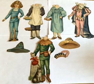 Victorian Die Cut Raphael Tuck Paper Doll - Boy - 4 Outfits - 3 Hats