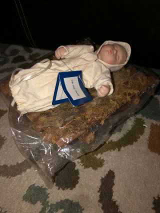 Ashton Drake Oh Holy Night Nativity Porcelain Doll Baby Jesus In Manger 1993