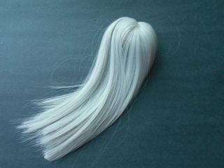 Bjd Doll Wig 3 - 4 " 1/12 1/6 Centre Part Straight Wig Hair Silver Grey Euc