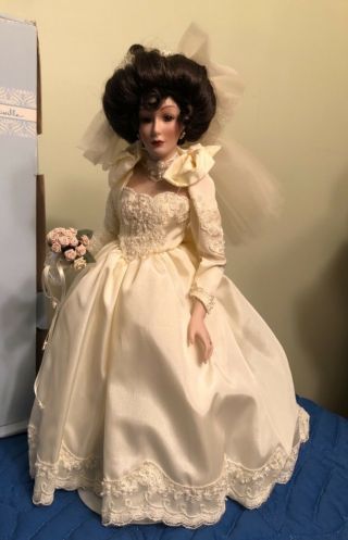 1991 “priscilla” Porcelain Bride Doll The Heirloom Tradition - Brunette H6852