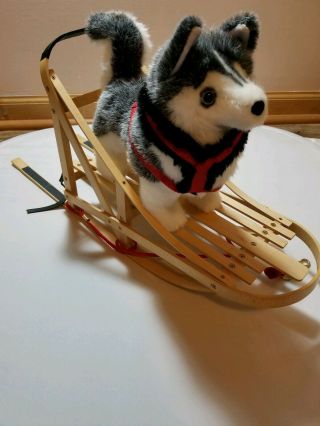 American Girl Kaya - Siberian Husky Dog,  Harness And Wooden Dog Sled