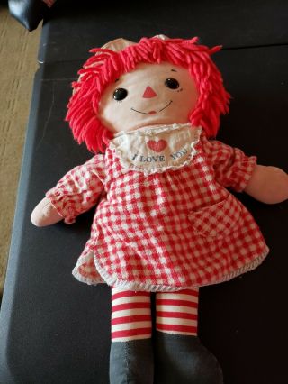 Knickerbocker Doll Bedtime Raggedy Ann 14 " Plush I Love You