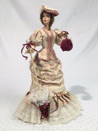 Suzanne Resch Victorian Lady Doll In Bustle Dress Ooak Artisan Made Signed Dated