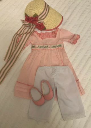 American Girl Doll Caroline Meet Outfit,  Shoes & Hat.