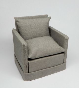 Vintage Pitty Pat Grey Modern Chair Dollhouse Miniature 1:12