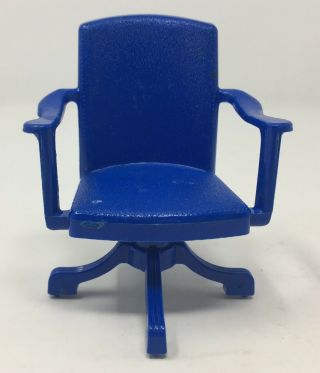 Renwal Dollhouse Miniature Blue Swivel Chair 35 Vintage Furniture