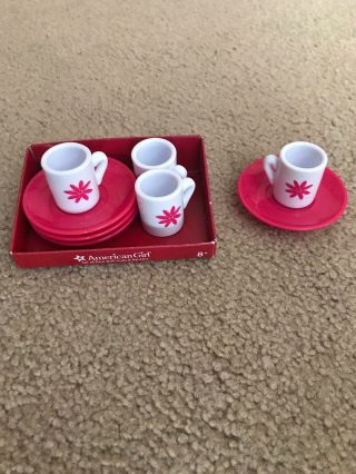 American Girl Cups And & Saucer Set For Dolls Set Of Four Tea Set Cup