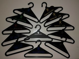 12 American Girl Of Today Doll Clothing Hangers Black With Colors Euc
