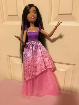 Aa 16 - Inch Dreamtopia Barbie - Long Brown & Purple Hair; Hinged Limbs & Wrists