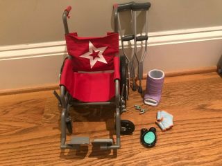 American Girl Doll Wheelchair,  Crutches And Medical Supplies