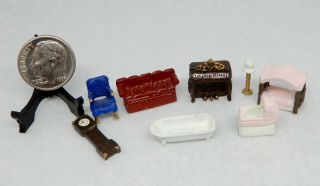 Vintage Painted Metal Toy Doll Furniture Dollhouse Miniature 1:12 1:44