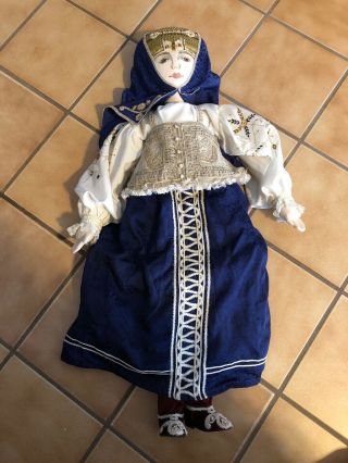 Lovely 30” Russian Cloth Doll Alexandra Moscow By Sasha Kukinova