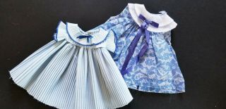 Vintage Set Of 2 Blue Shirly Temple Style Dresses For 18 20  Doll