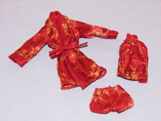 Chinoiserie Red Moon Outfit Fashion Silkstone Barbie Lingerie Pajamas (1)