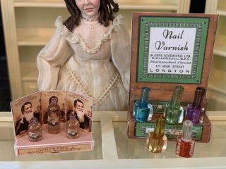 Vintage Miniature Dollhouse Artisan Made Hair Dye And Nail Polish Displays 1:12