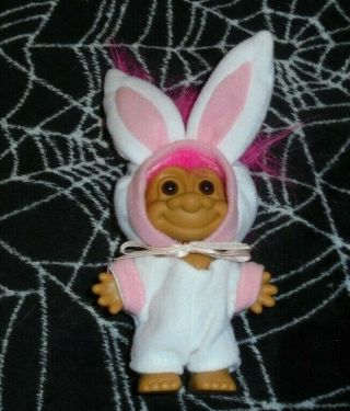 Vintage Russ Troll Rabbit Bunny Doll 5 " Pink Hair