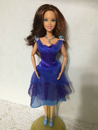 Barbie In The 12 Dancing Princess Brunette Hair Courtney Doll Blue Ballet Dress