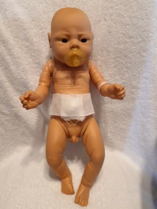 Vintage Jesmar? 17 " Baby Boy Doll - Anatomically Correct Reborn - Made