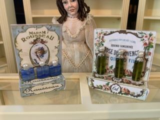 Vintage Miniature Dollhouse Artisan Made Two Counter Perfume Displays