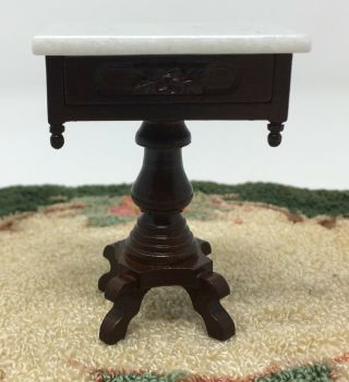 Fantastic Merchandise Dollhouse Miniature Fine Carved Marble Top Rectangle Table