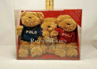 The Bears That Care Plush Teddy Bear Set Sweater Ralph Lauren Polo 2002