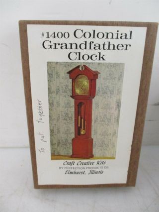 3x Vintage Dollhouse Furniture Making Kits IOB Table Grandfather Clock Secretary 2