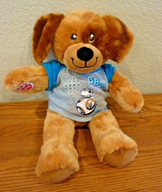 Build A Bear Puppy Dog Brown/dark Brown Ears And Around Eye Star War Bb - 8 Shirt