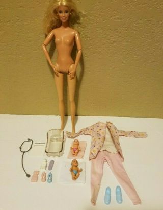 Htf Barbie Happy Family Doctor W/babies Baby Born Midge & Accessories Krissy