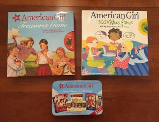 American Girl Games.  Set Of 3.  Card Game.  300 Wishes.  Treasures Game