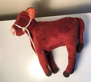 American Girl Doll Caroline Pet Calf Garnet Cow Stuffed Animal Plush Red Brown