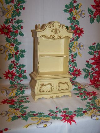 Vintage Barbie Susy Goose China Hutch W Drawer Gold Accent Near