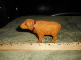 Very Old Antique Mohair Glass Eyes Dog Figure Marked Germany