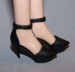 Barbie Doll Shoes Fashionista Curvy & Tall Black Ankle Strap Heels Pumps