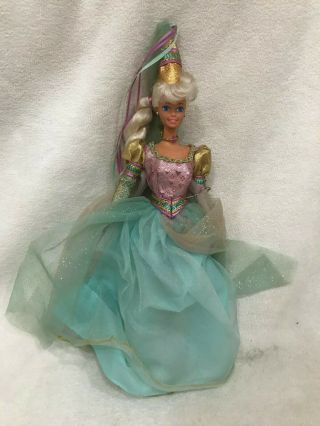 1994 Mattel Barbie Rapunzel With Dress & Long Hair Braid Fairytale