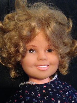 Vintage Old Plastic 1972 Ideal Toy Shirley Temple Doll Blonde Hair Blue Dress
