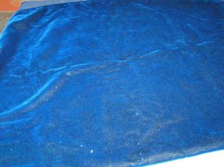 Vintage Mohair Velvet Deep Royal Blue Material Upholstery Teddy Bear 54x39