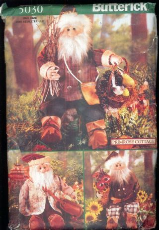Woodland Elf Doll Pattern Butterick 5030 Uncut Primrose Cottage Xmas Fall Santa