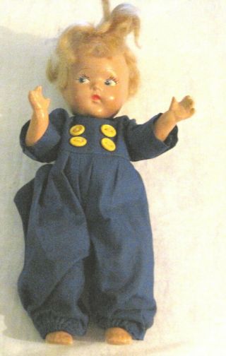 Vogue Doll Dutch Boy,  Toddles 8 " Composition 1947 Paintd Face Outfit