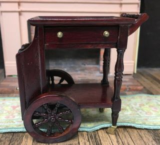 Fantastic Merchandise Dollhouse Miniature Fine Carved Tea Cart Furniture